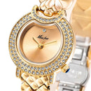 Reloj Femenino Leopard con Strass y Piedra Verde