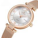 Reloj Femenino Quartz con Cristales y Malla Metálica – Edición Princess