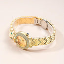 Reloj Femenino Leopard con Strass y Piedra Verde